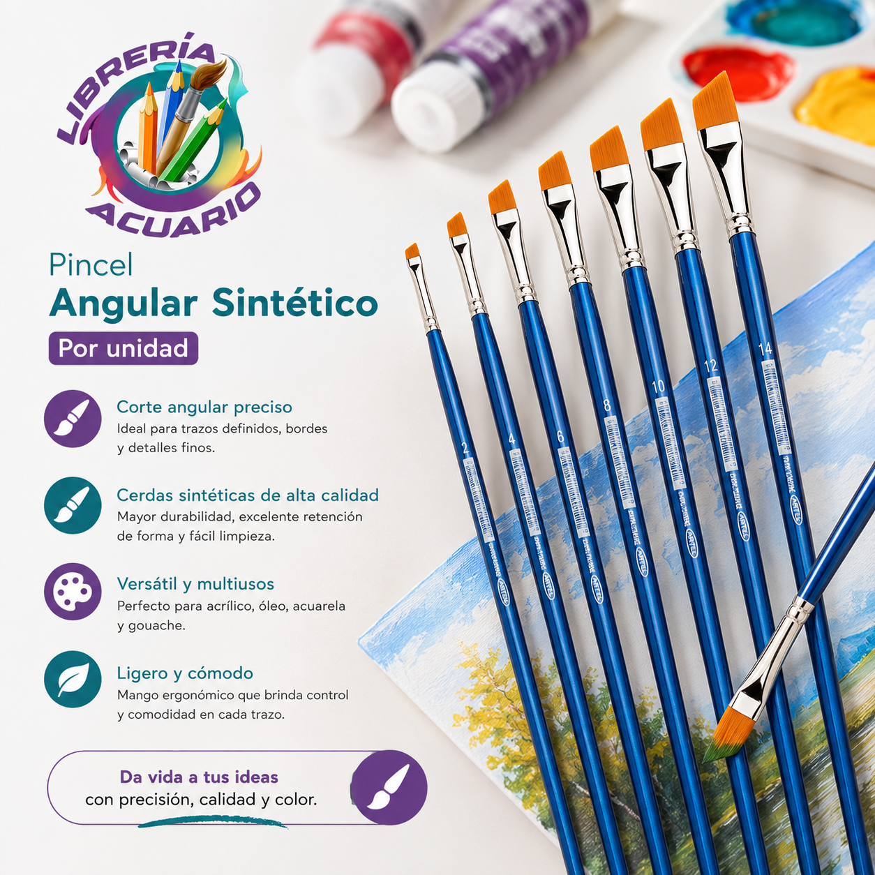Pincel Artel Biselado Serie 108