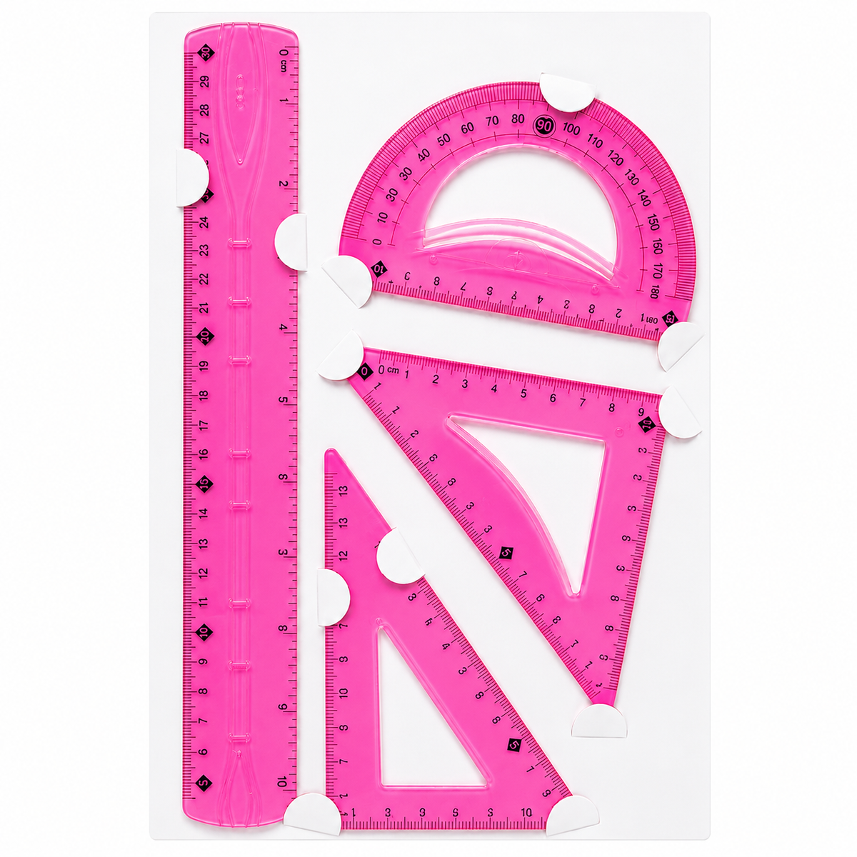 Set Reglas Geométrico 4 Piezas 30 Cm