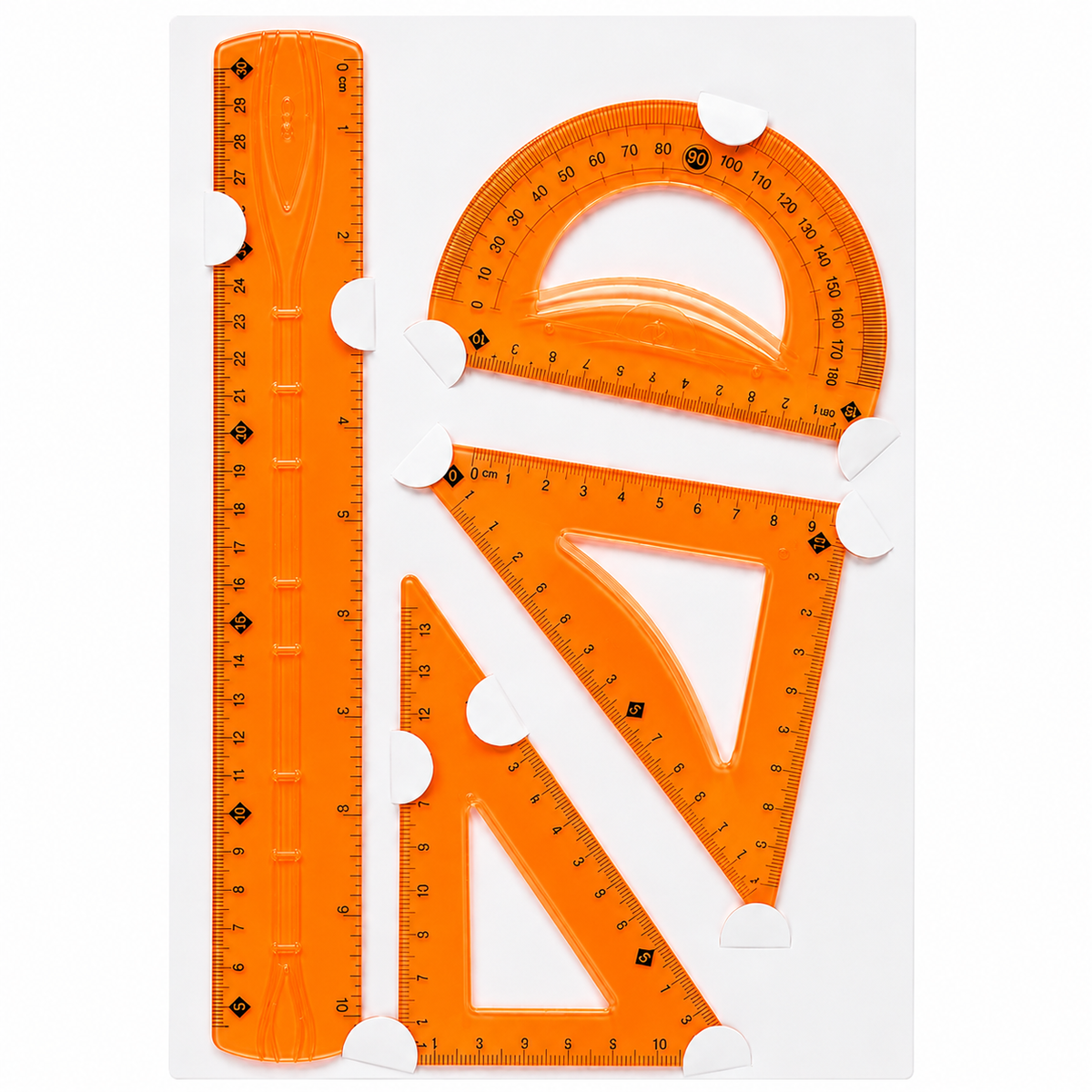Set Reglas Geométrico 4 Piezas 30 Cm