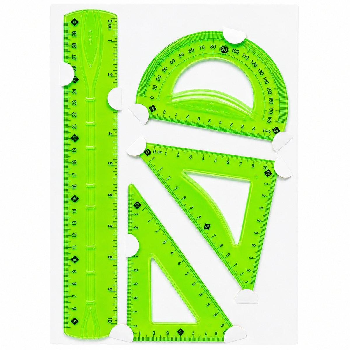 Set Reglas Geométrico 4 Piezas 30 Cm