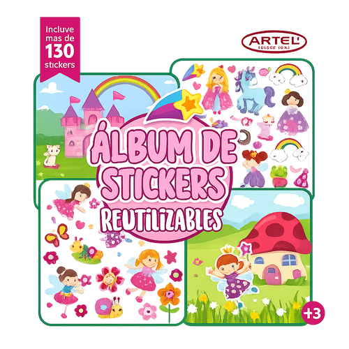 Álbum De Stickers Reutilizables Artel +de 130 Stickers