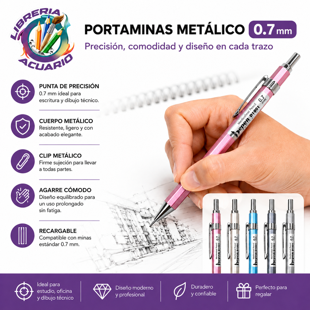 Portamina 0.7 Metalico