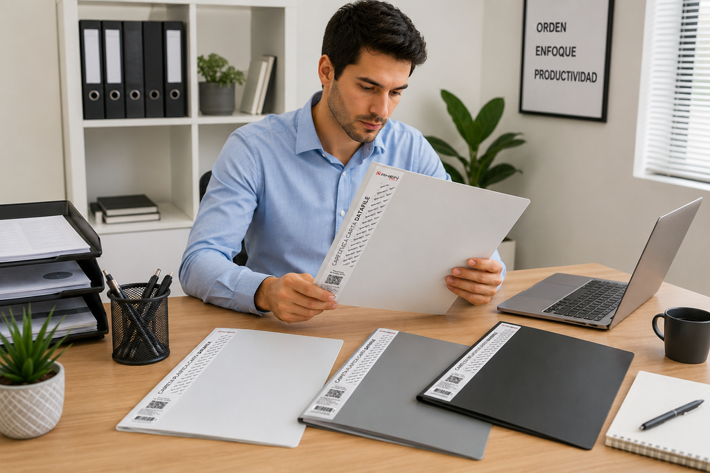 Carpeta Plástica Con Gusano Carta Datafile Rhein