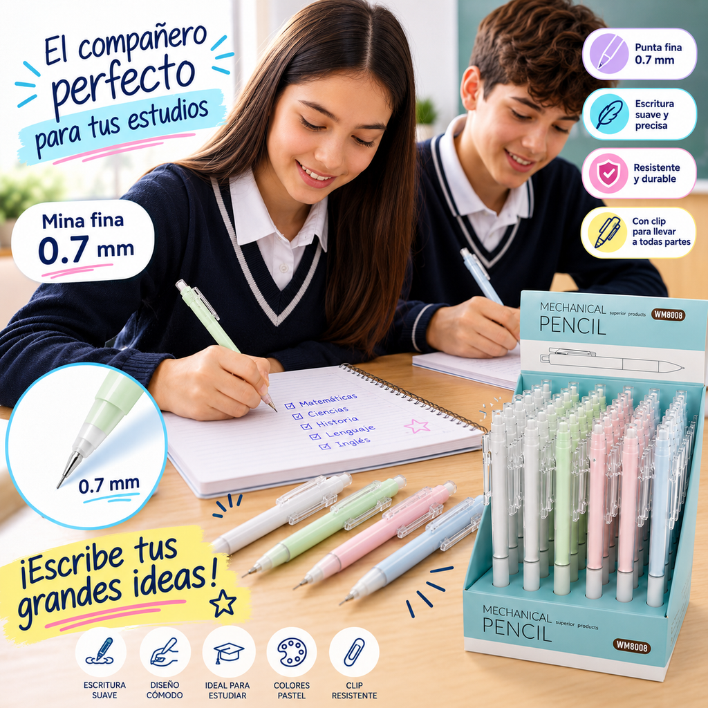 Portamina Pastel Cristal 0.7mm 36 UNI