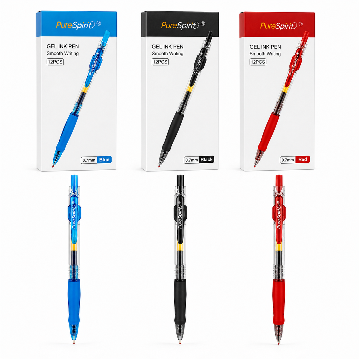 Lápiz Gel Retractil 0.7mm x12Uni