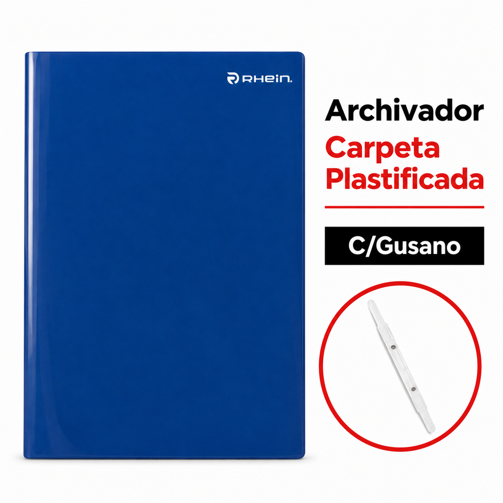Carpeta plastificada con gusano Rhein