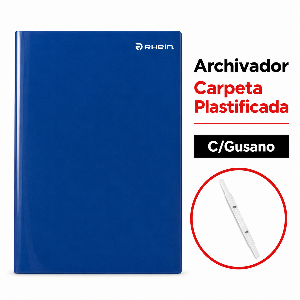 Carpeta plastificada con gusano Rhein
