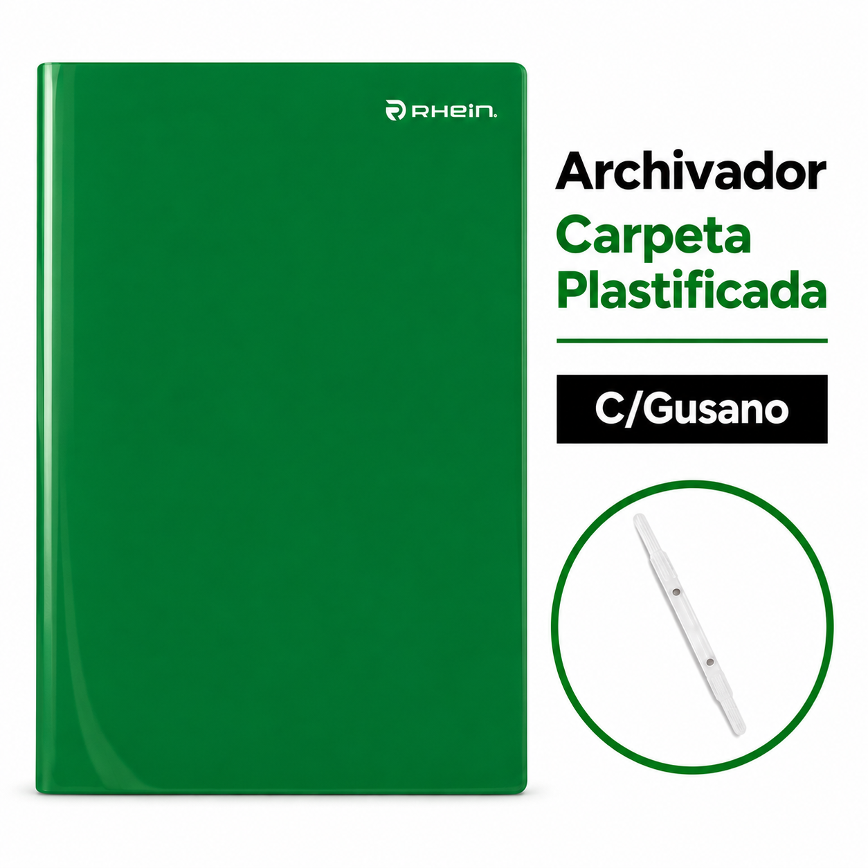 Carpeta plastificada con gusano Rhein