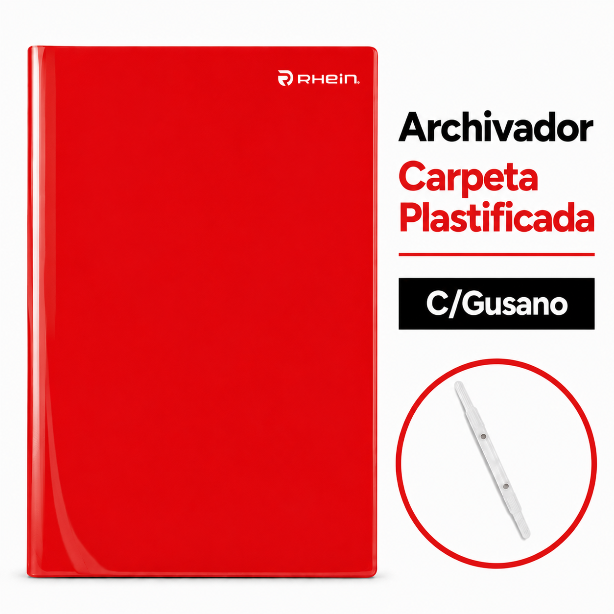 Carpeta plastificada con gusano Rhein