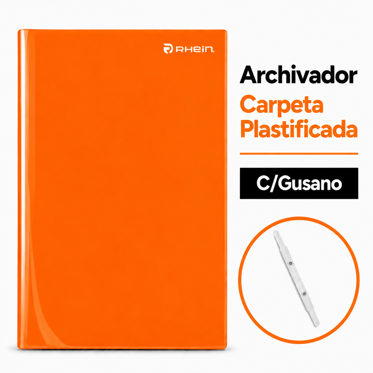 Carpeta plastificada con gusano Rhein