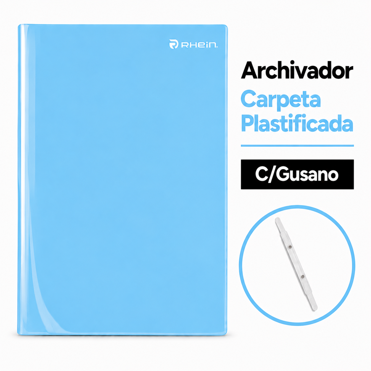 Carpeta plastificada con gusano Rhein