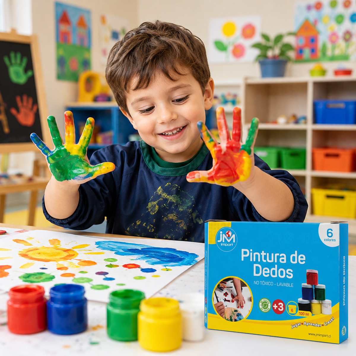 Pintura De Dedos 6 Colores