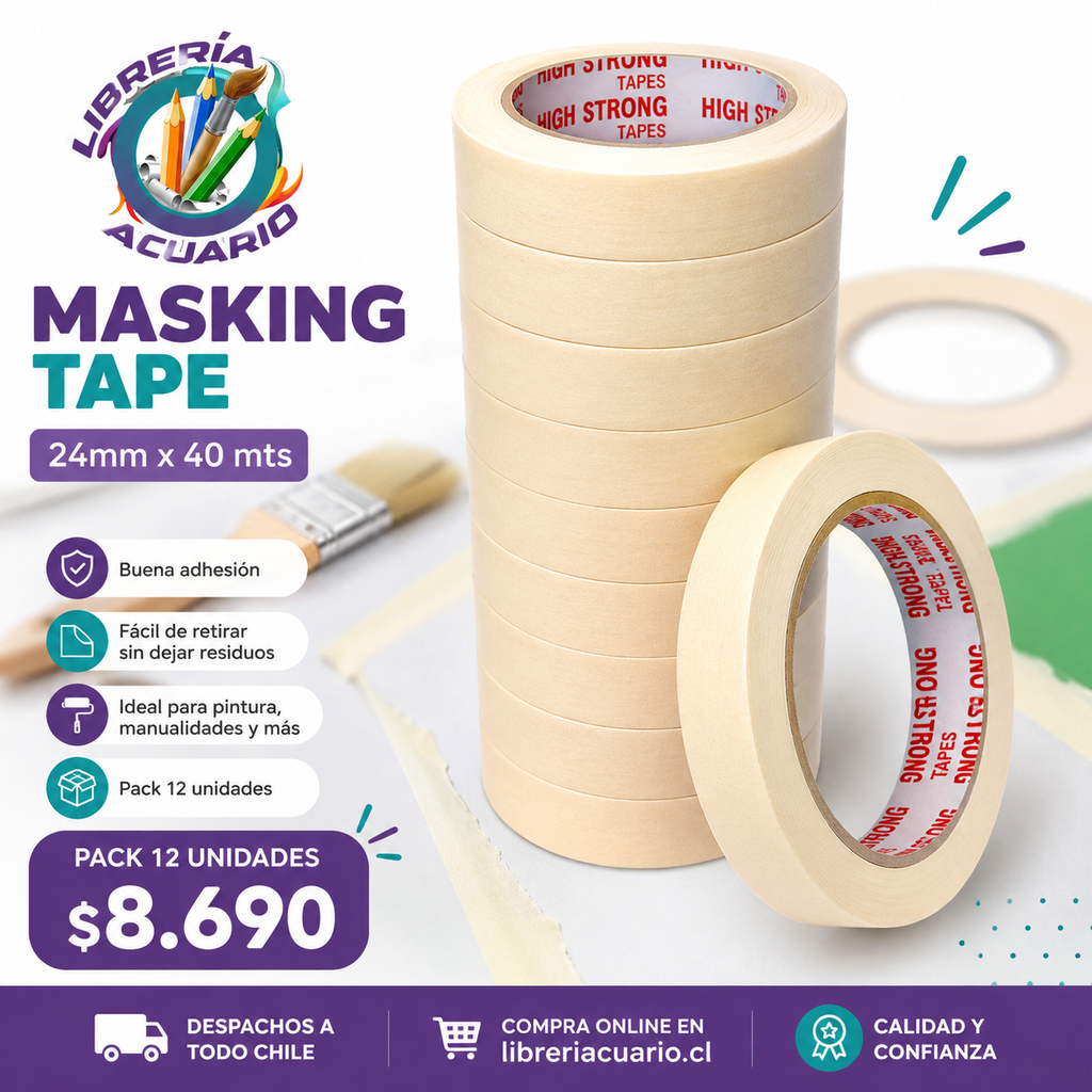 Masking tape 12 Unidades 24mm X 40MTS