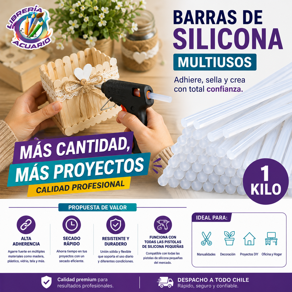 Silicona En Barra Delgada 1 Kilo