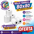 Rollo térmico 80x80 pack 5 unidades