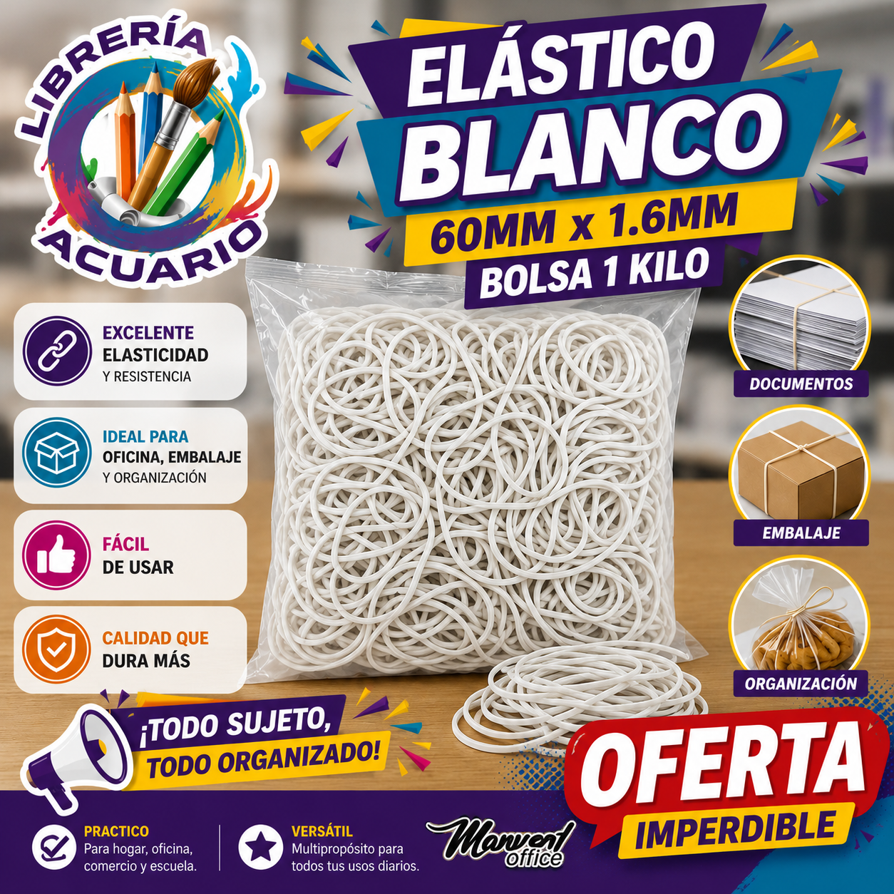 Bandas Elásticas Para Billetes 1 Kilo
