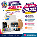 Kit Completo de Pintura Acrílica con Atril y Bastidores