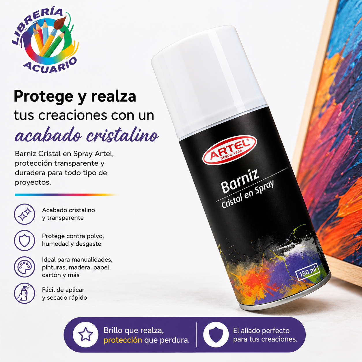 BARNIZ CRISTAL EN SPRAY ARTEL 150ML