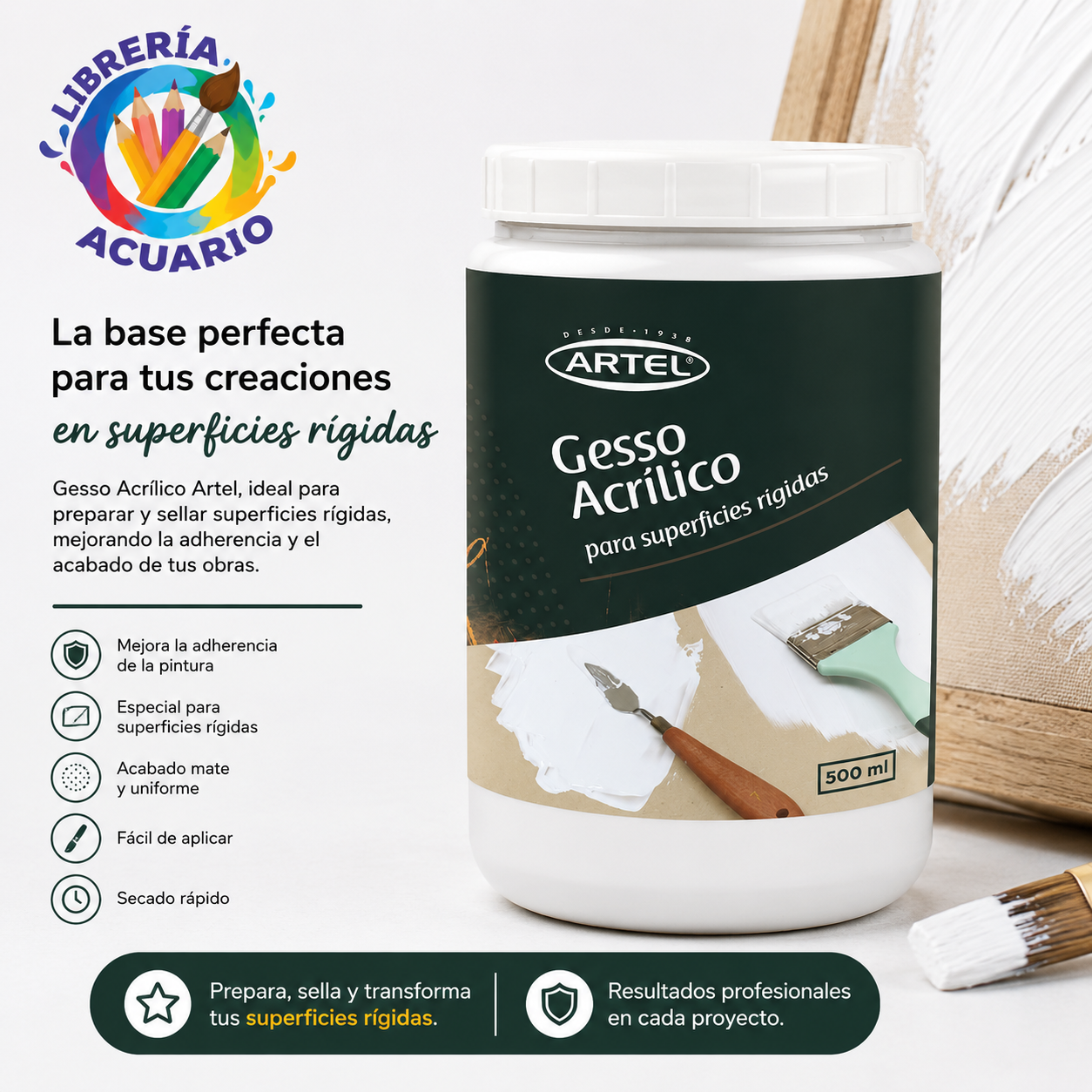 GESSO ACRILICO 500 ML ARTEL