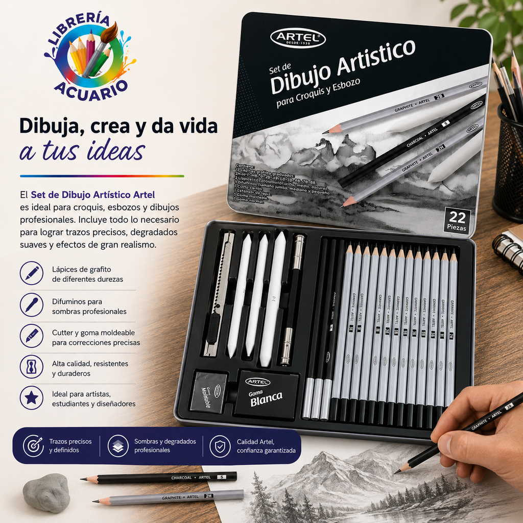 Set De Dibujo Artístico Para Croquis Y Esbozo Artel