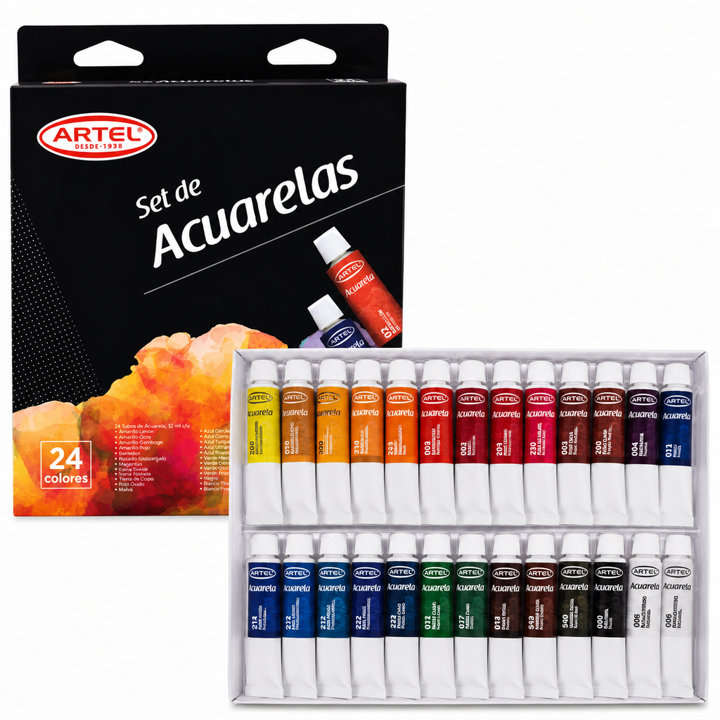 Set De Acuarelas 24 Colores Artel