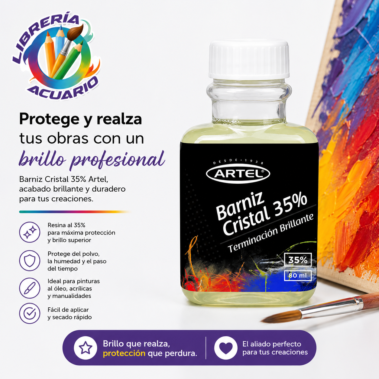 BARNIZ CRISTAL 35% TERMINACION BRILLANTE ARTEL