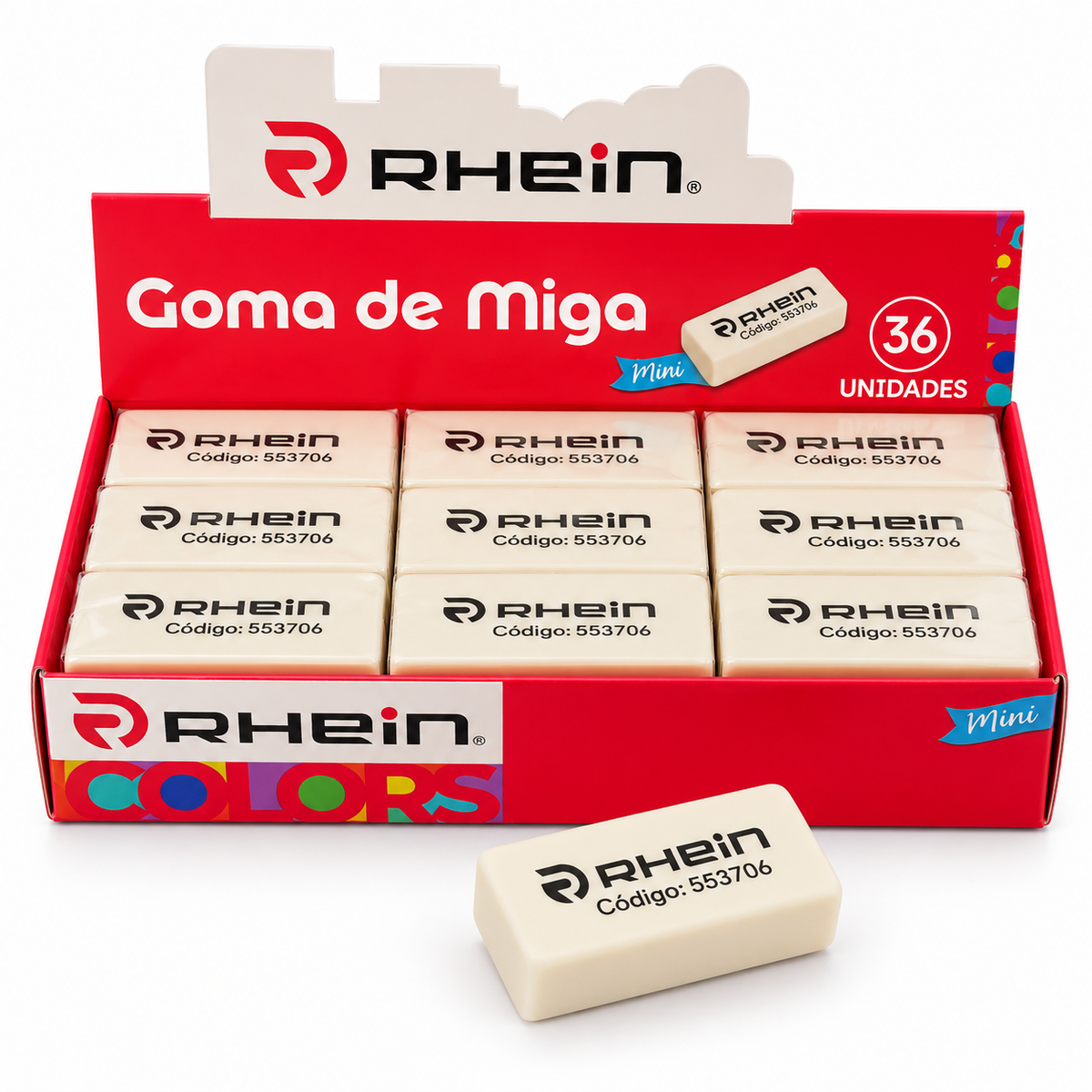 Goma de Miga Mini Rhein – Caja de 36 Unidades