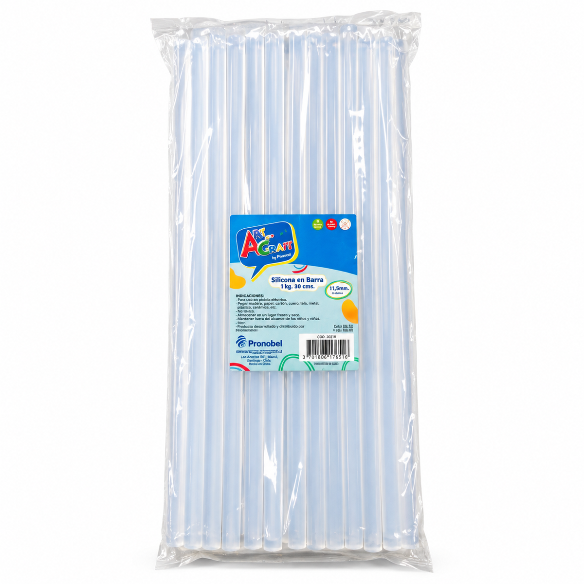 Silicona Transparente en Barra Gruesa 1 kg