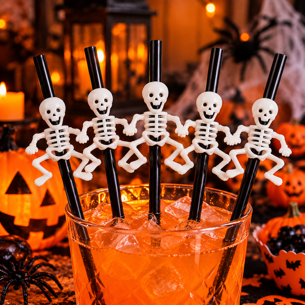 Bombillas Halloween con Esqueleto Decorativo Set 5 Unidades