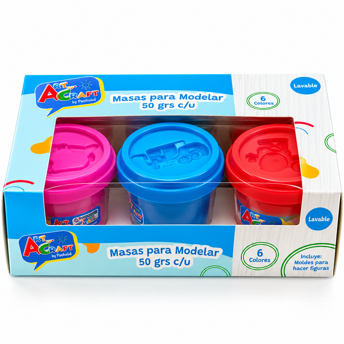 Masas para Modelar 50 grs c/u 6 Colores