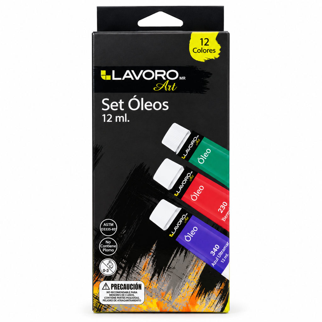 Set Óleos 12 Colores 12 ml Lavoro