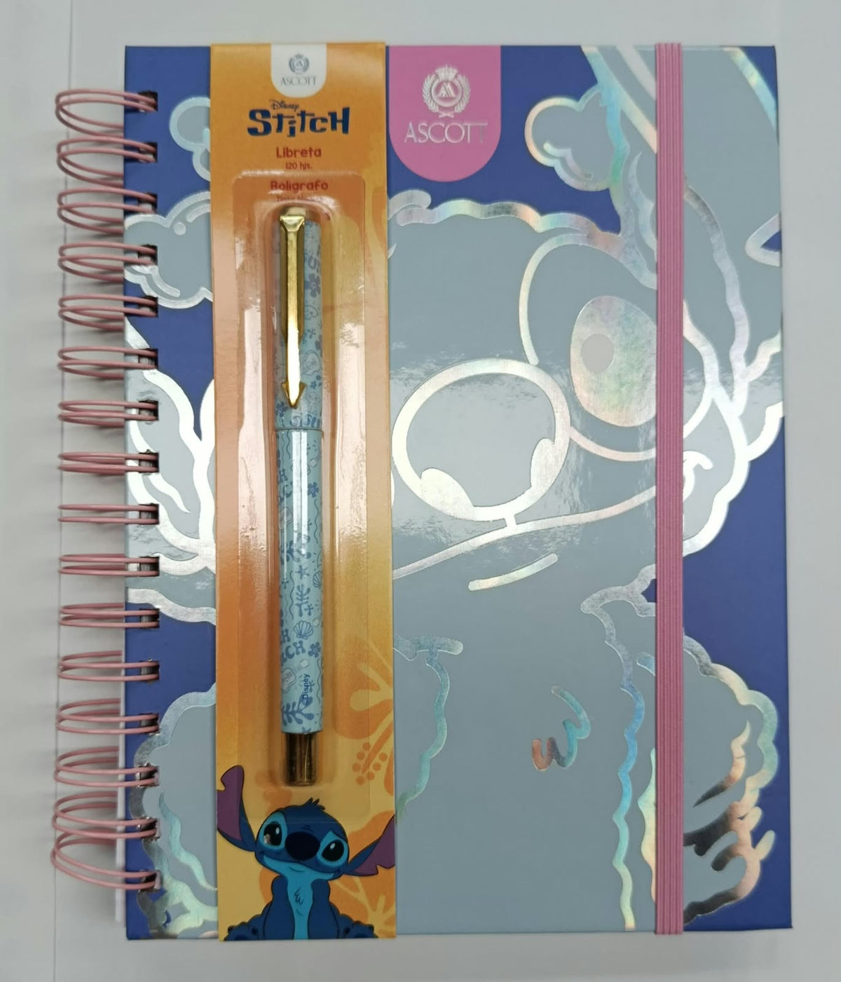 Libreta Stitch 120 Hojas + Bolifrafo