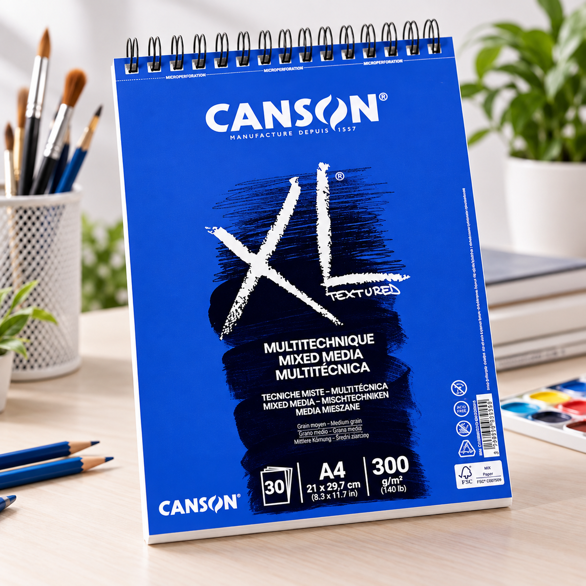 Croquera Canson XL Textured A4 300g – 30 Hojas Técnica Mixta