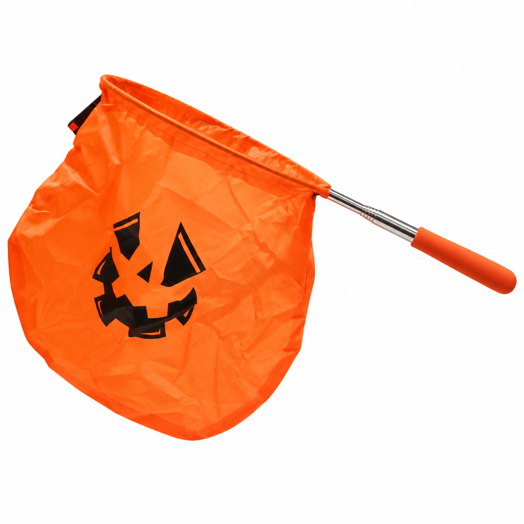 Bolsa Recolectora de Halloween con Mango Extensible Calabaza
