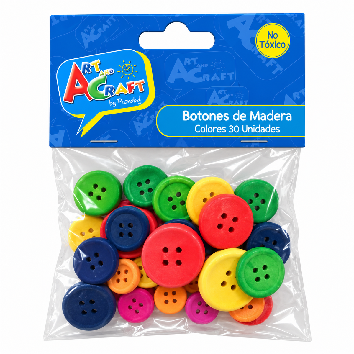 Botones de Madera Colores 30 Uni Art & Craft