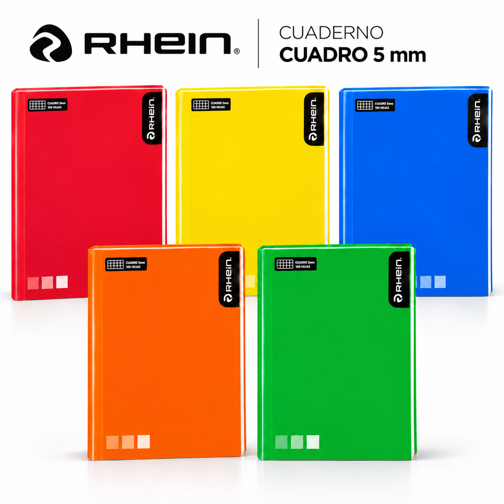 Cuaderno Rhein Collage One Color Cuadro 5mm 100hjs X10 Uni