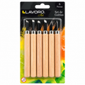 Set De Gubias Mango Madera 6 Piezas Lavoro