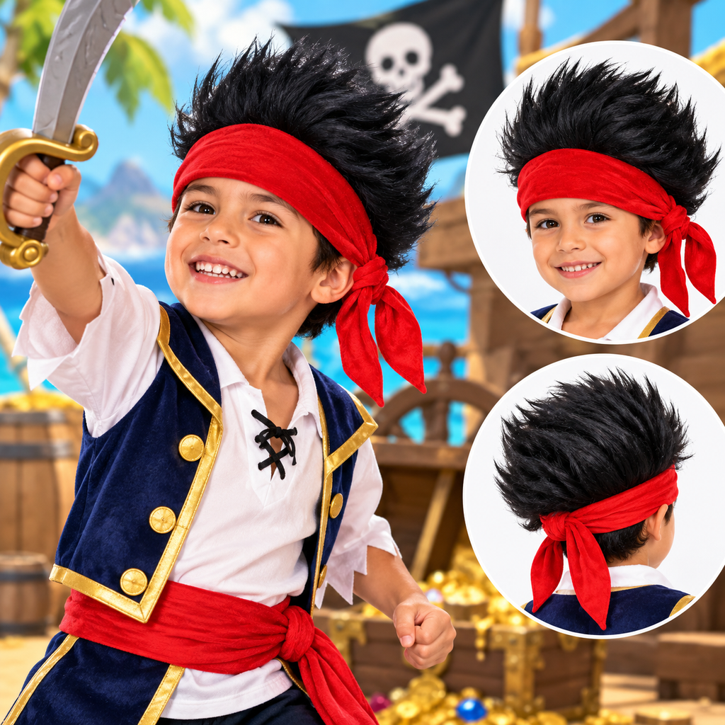Peluca de disfraz Jake El Pirata