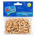 Mini Pinza de Madera Para Ropa Color Natural 45 Uni