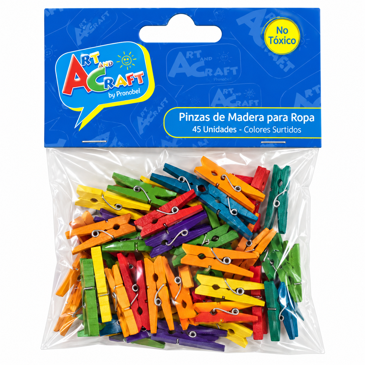Mini Pinzas De Madera Para Ropa Colores 45 Uni 0.9x2.5 cm Art & Craft