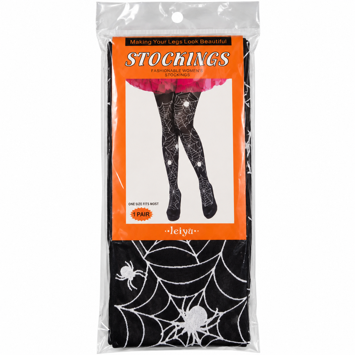Panty Tela De Araña y Hueso Halloween