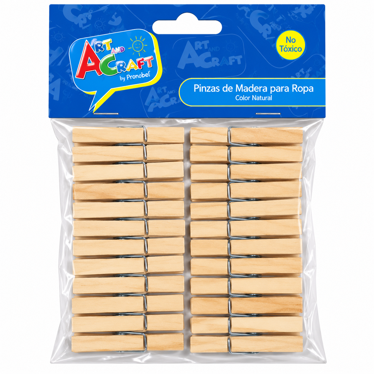 Pinza de Madera Para Ropa Color Natural 48 Uni