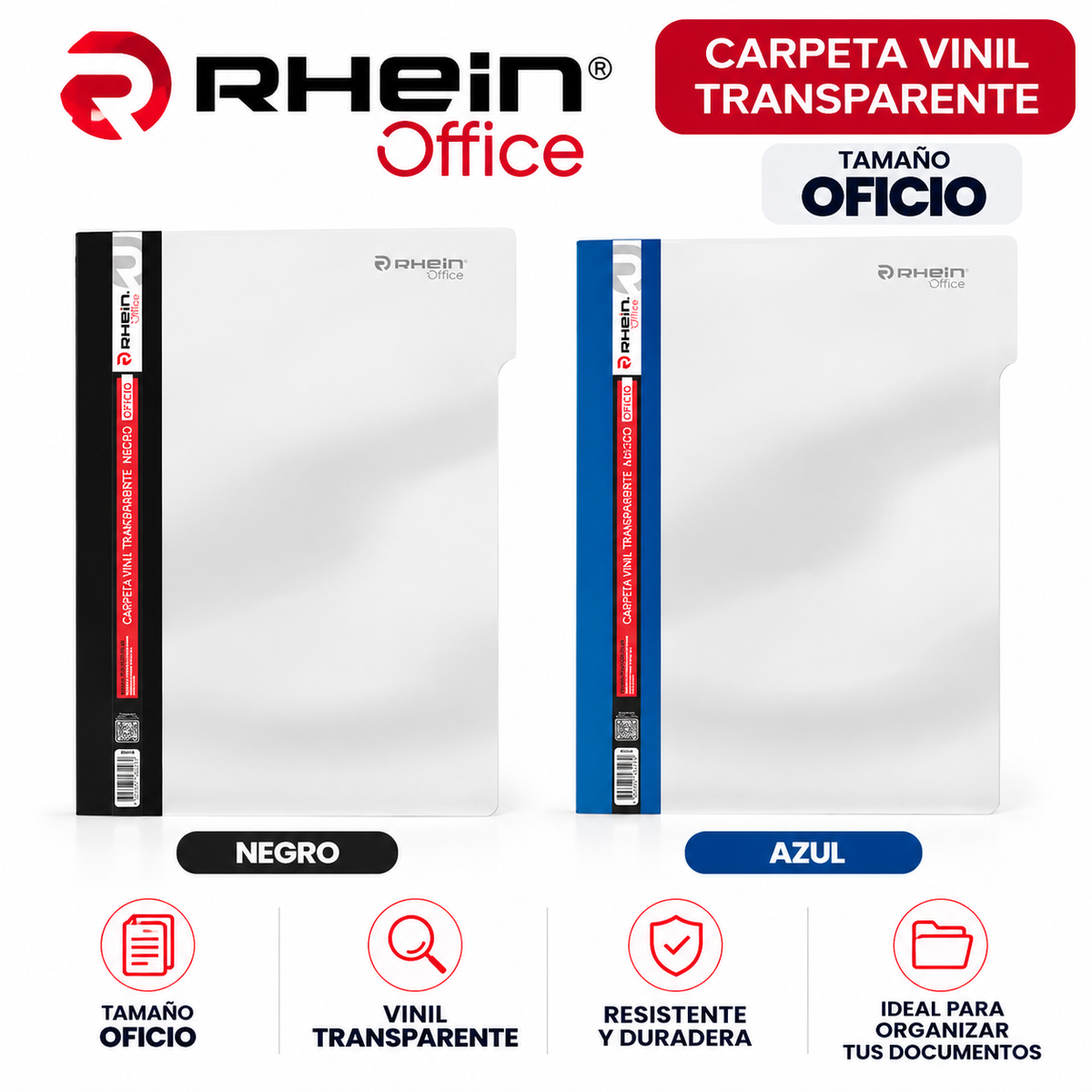 Carpeta Vinil Transparente Oficio RHEIN