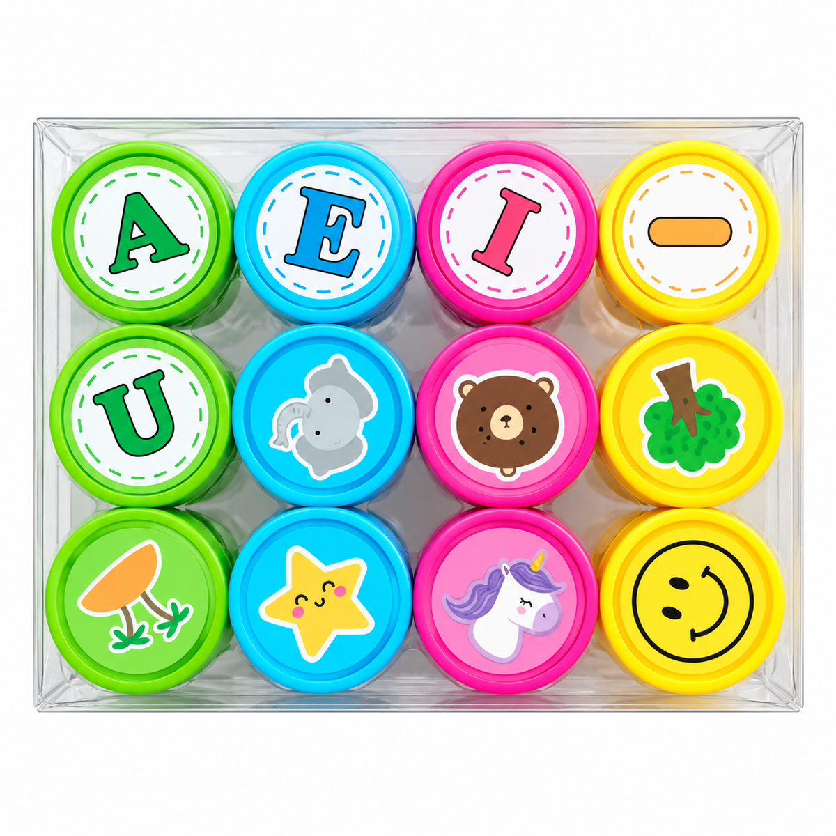 Timbres Infantiles Letras y Números 12 Uni Art & Craft